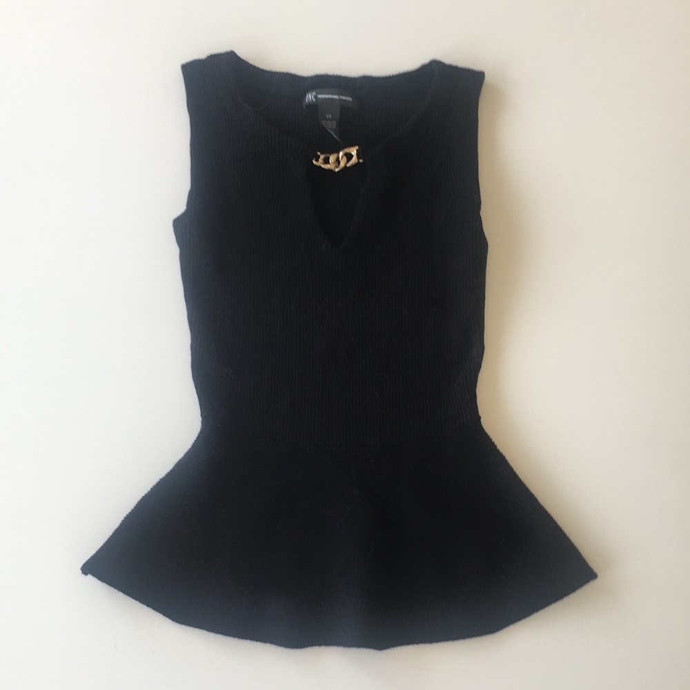 Black Peplum Top XS